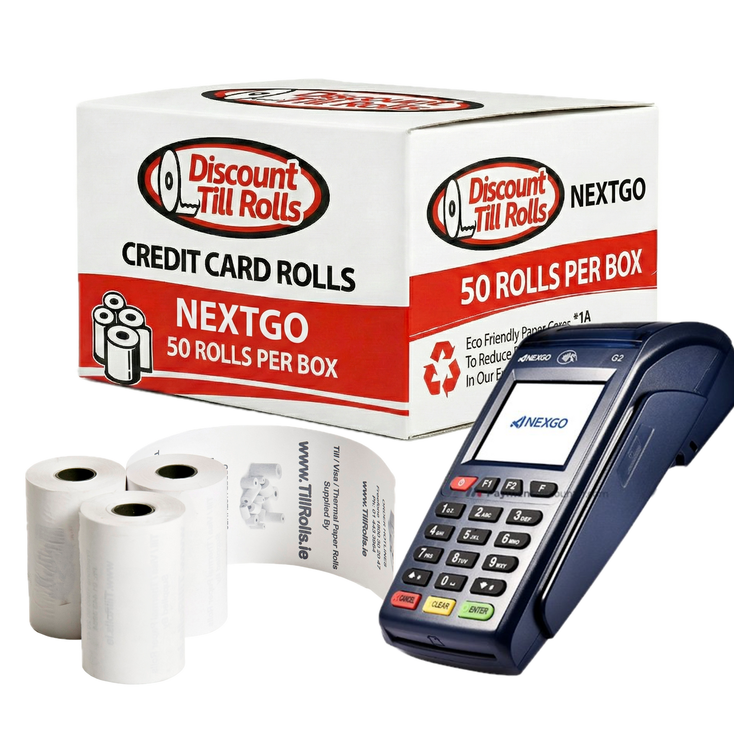 Premium Nexgo G2 Visa Rolls for Clear and Crisp Receipts.