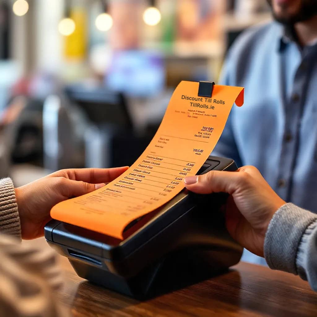 customer readingorange printed receipt