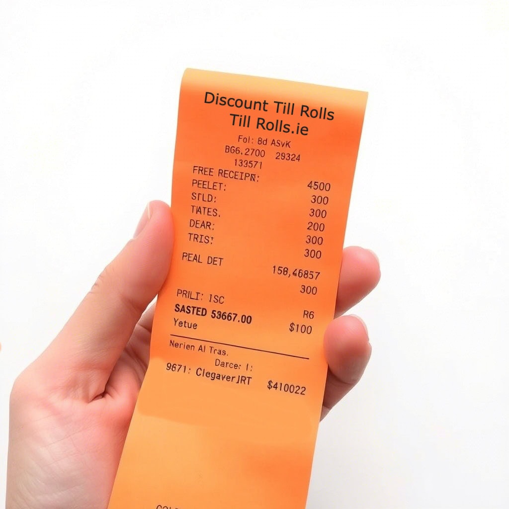 Orange Credit Card Rolls 57x40mm – Orange Thermal Paper Rolls Coreless (20 Roll Box)