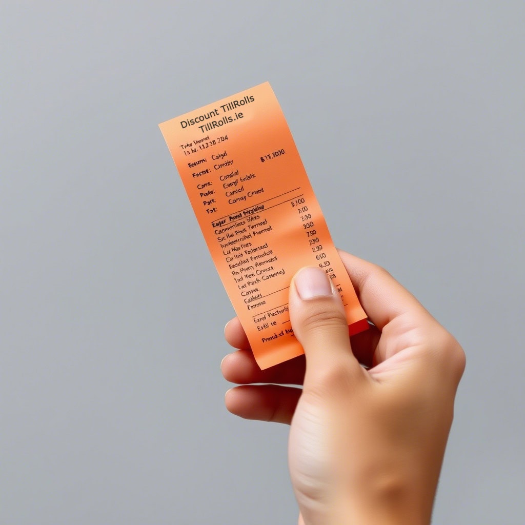 Orange Credit Card Rolls 57x40mm – Orange Thermal Paper Rolls Coreless (20 Roll Box)