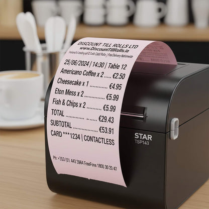 thermal printer printing a 80mm thermal till rolls receipt