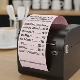 80mm Pink Thermal Till Rolls | 80x70mm Branded Receipt Paper | 20 Roll Box | Ireland