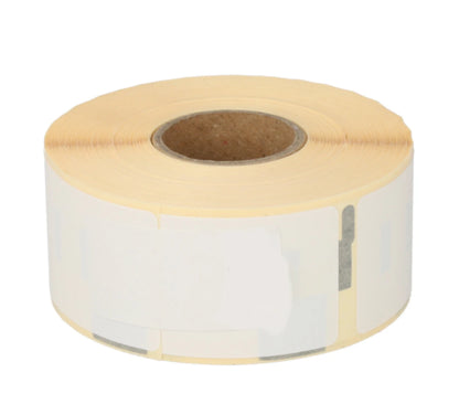 Roll of Seiko SLP-2RLH white labels on a white background