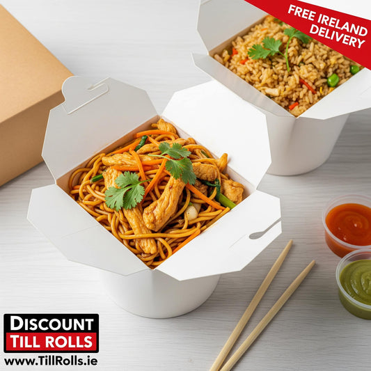 26oz Spiritpak White Noodle Box | Eco Fiendly Noodle Box | Recyclable Noodle Box