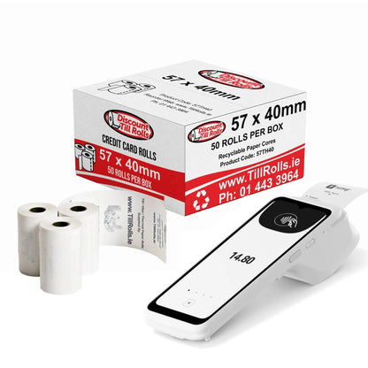 SumUp Terminal (P8) Thermal Paper Rolls – 57x40mm (Box of 50)