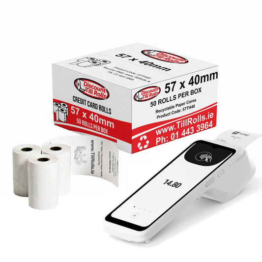 SumUp Terminal (P8) Thermal Paper Rolls – 57x40mm (Box of 50)