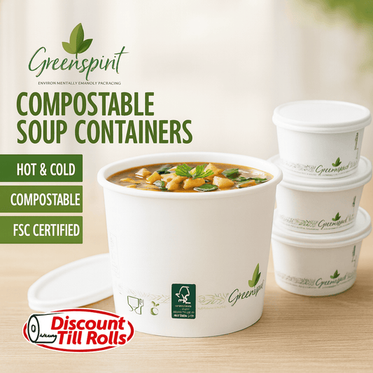 8oz Compostable Soup Containers Ireland | Eco-Friendly Takeaway Packaging