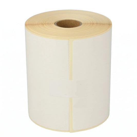 Roll of Zebra 800264-605 / 800284 white labels on a white background