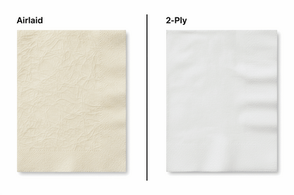 Airlaid vs 2-ply napkin texture comparison