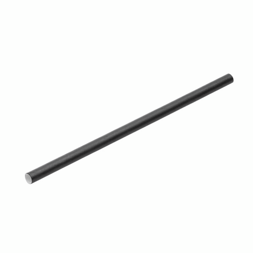 Black cocktail straw product shot