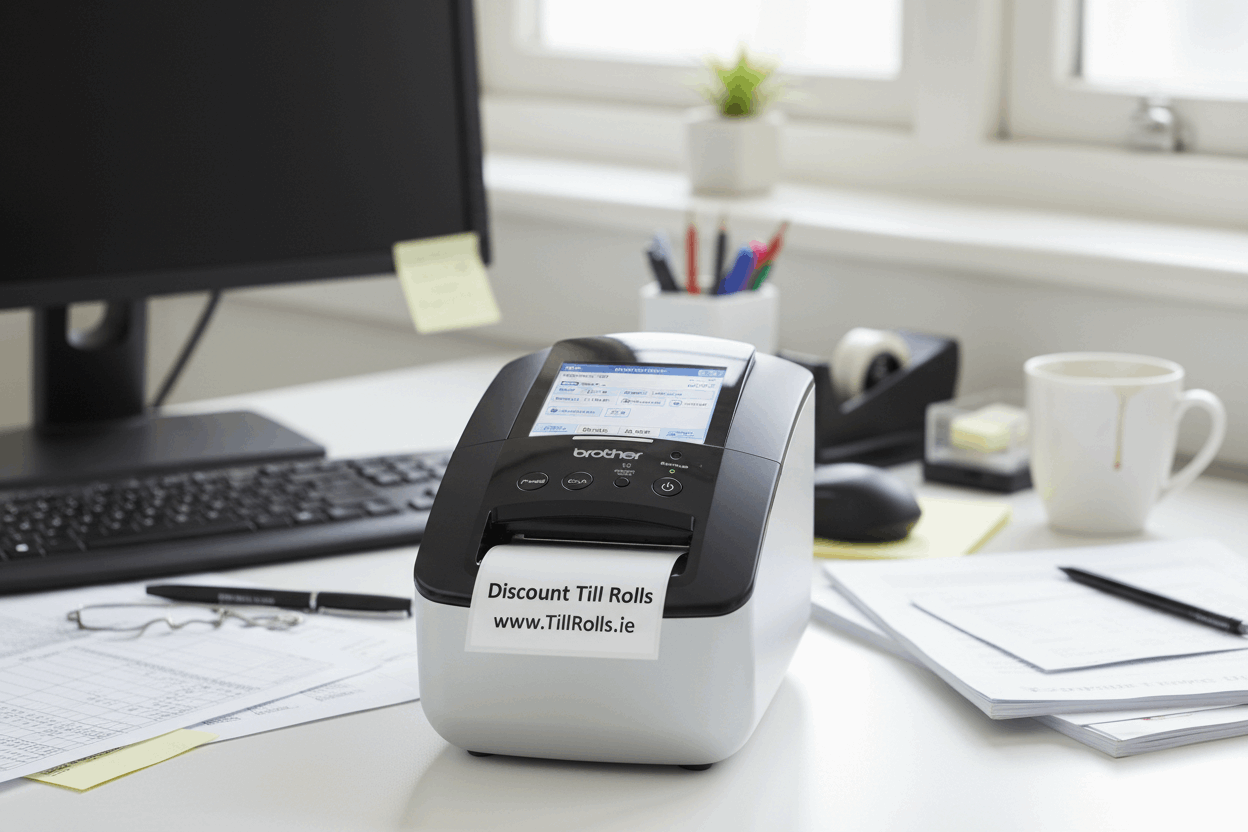 Brother Label Printer in Office - Printing Discount Till Rolls Label