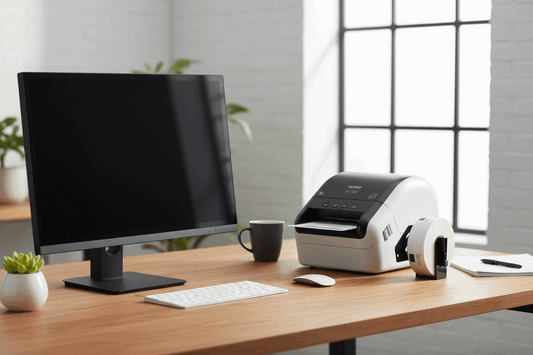 Brother QL Printer Office Desk Setup
