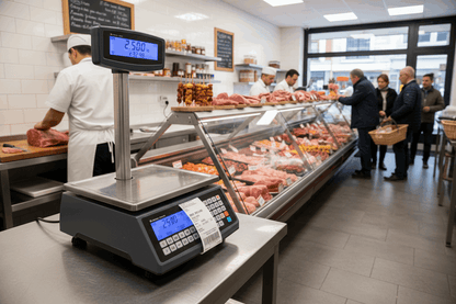 Butcher shop scales printing label