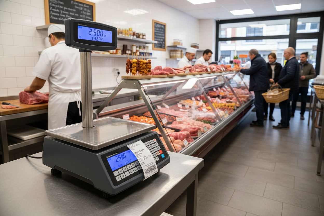 Butcher shop scales printing label