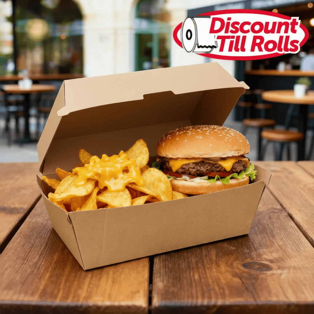 #56 Kraft Clamshell Portion Box 500ml | 200 Boxes/Pack | Compostable Ireland
