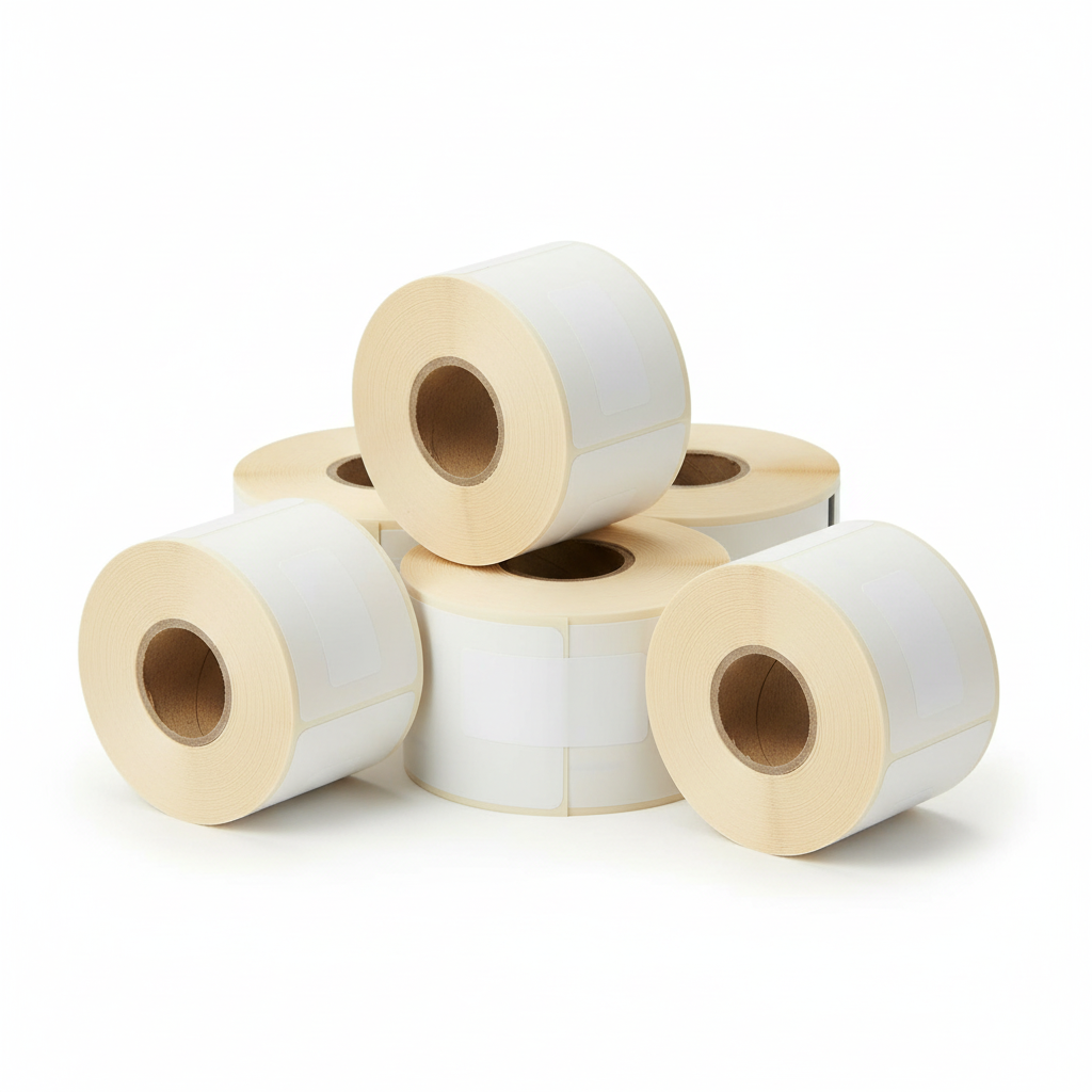 DYMO 11356 label rolls stacked horizontally