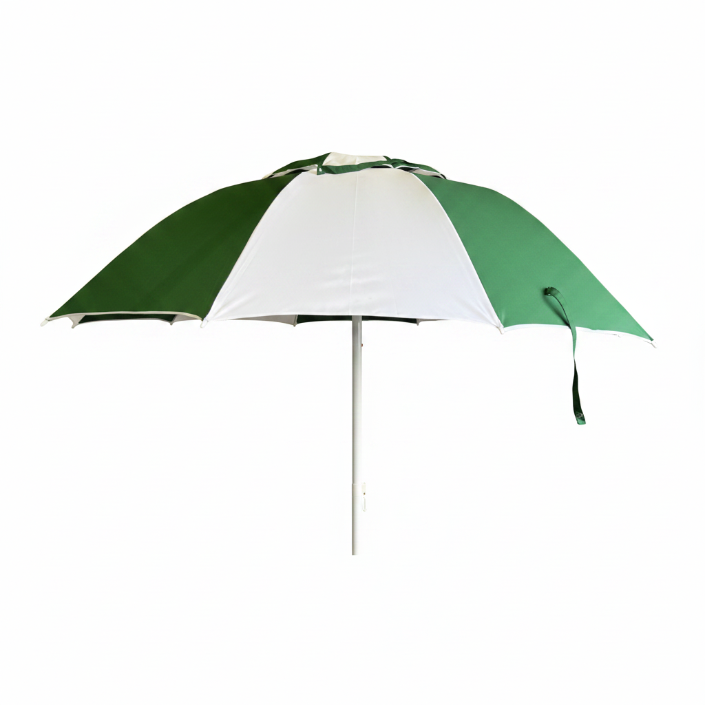 Green/White bookmakers racecourse umbrella – Side View