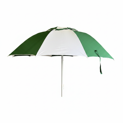 Green/White bookmakers racecourse umbrella – Side View
