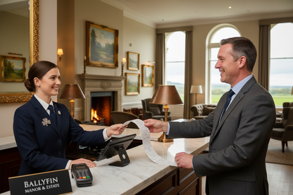 Hotel guest receiving 80mm thermal receipt