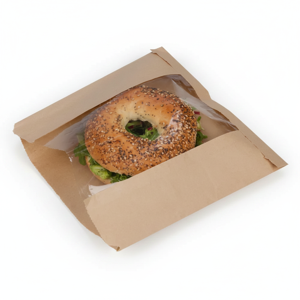 Kraft Compostable Food Bag with Window