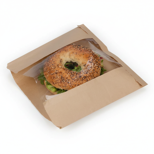 Kraft Compostable Food Bag with Window