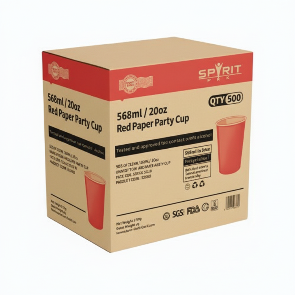 Spiritpak Red Paper Party Cup Box - High Quality Recreation