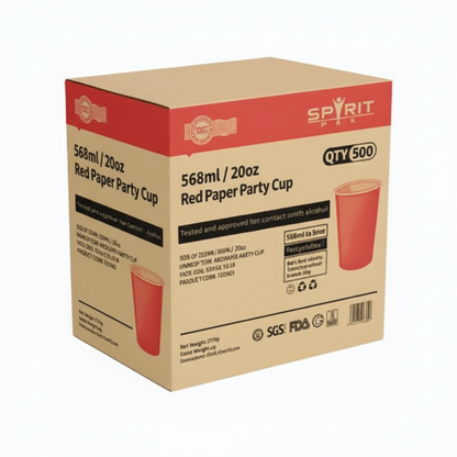 Spiritpak Red Paper Party Cup Box - High Quality Recreation