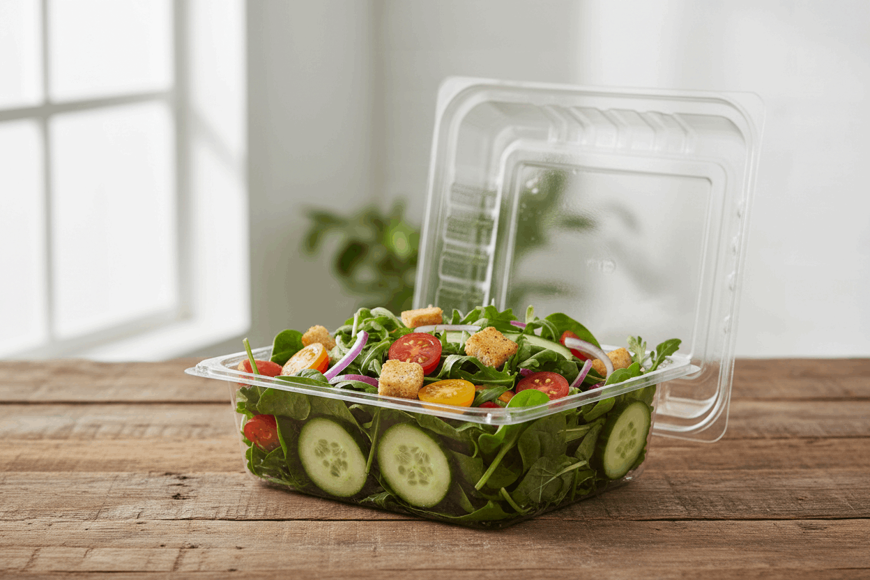 Square container fresh salad