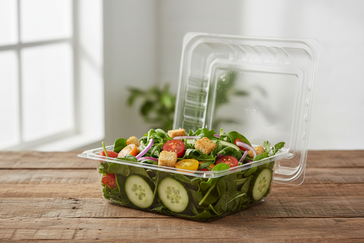 Square container fresh salad