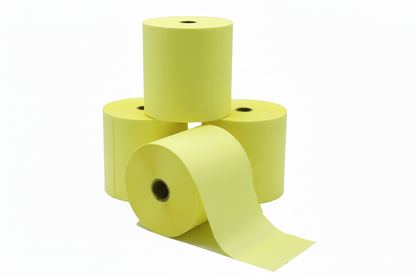 Yellow laundry rolls without watermark on pure white background