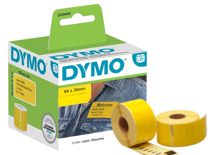 Dymo 99012 Yellow Large Address Labels 89x36mm - www.DiscountTillRolls.ie