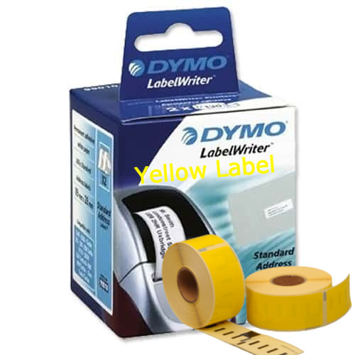 DYMO 99010 Yellow Standard Address Labels 28x89mm - www.DiscountTillRolls.ie