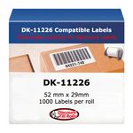 Brother DK-11226 Compatible Food Grade Labeling For Specimen Labels 52mm x 29mm - 1000 LPR (1 Roll)