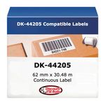 Brother DK-44205 Compatible Continuous Removable Labels (62 mm x 30.48 m ) 1 Roll